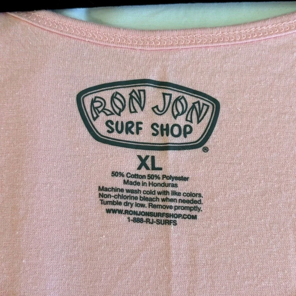 Ron Jon Surf Shop Pink Graphic Tank Top XL Vintage Beachcore Logo Sleeveless